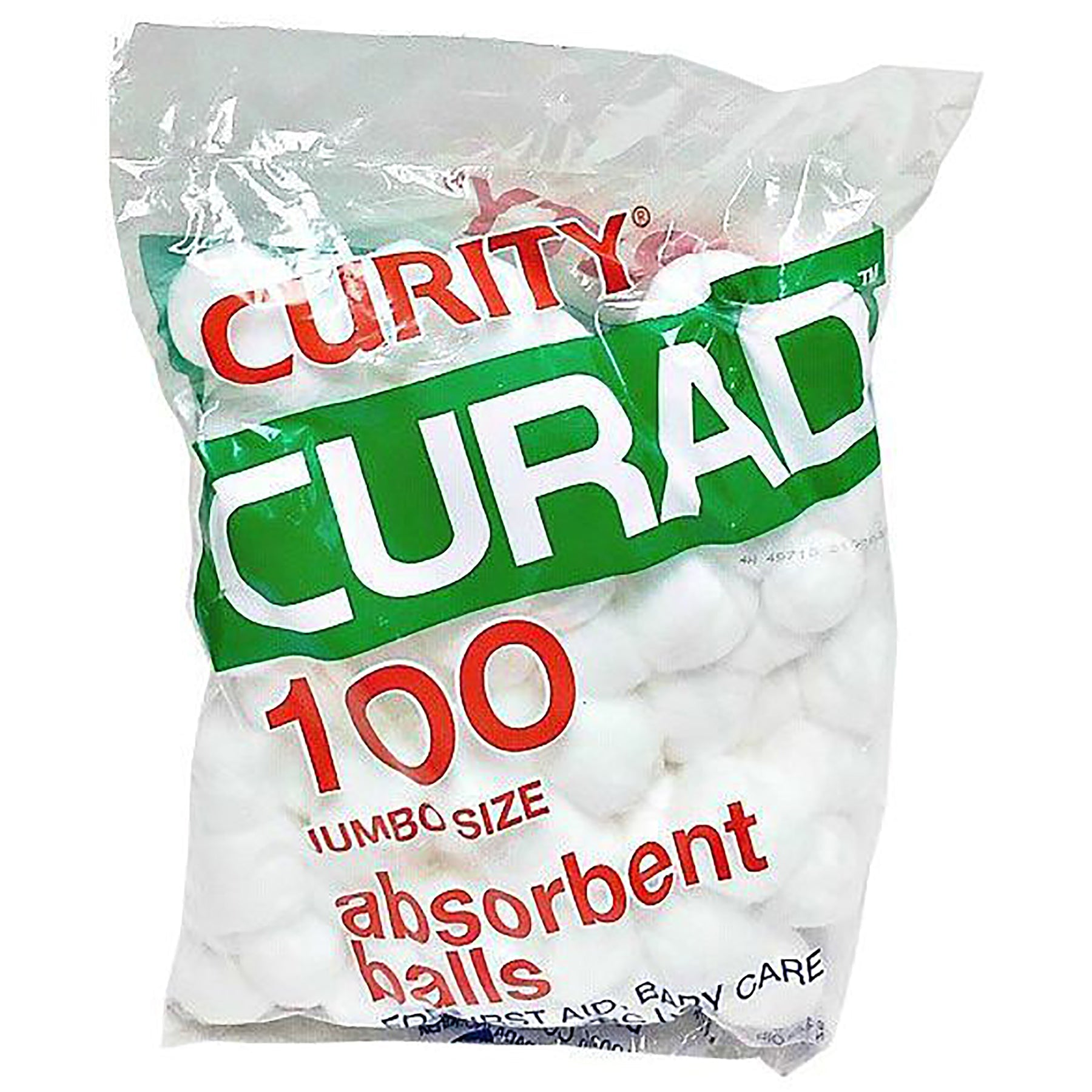 Curity 100 Jumbo Size Absorbant Balls White 100% Cotton 1.25in