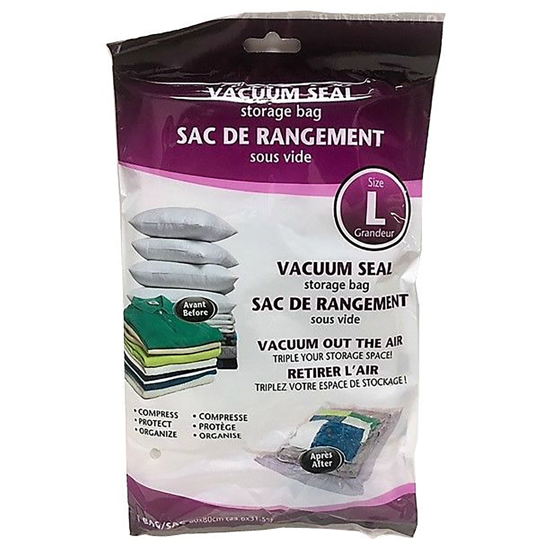 Vacuum Seal Storage Bag Reusable - Waterproof - Airtight Large 23.6x31.5in