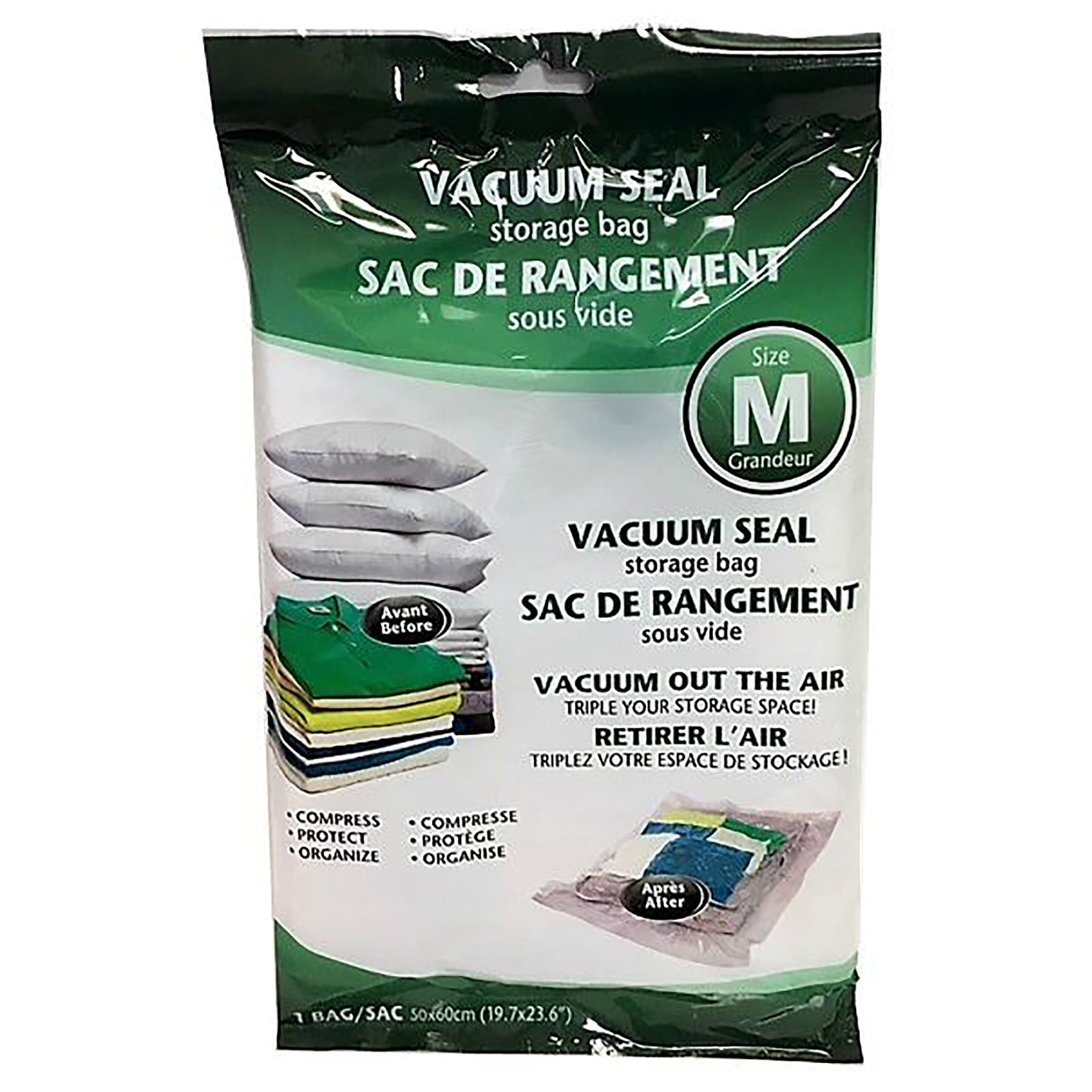 Vacuum Seal Storage Bag Reusable - Waterproof - Airtight Medium 19.7x23.6in