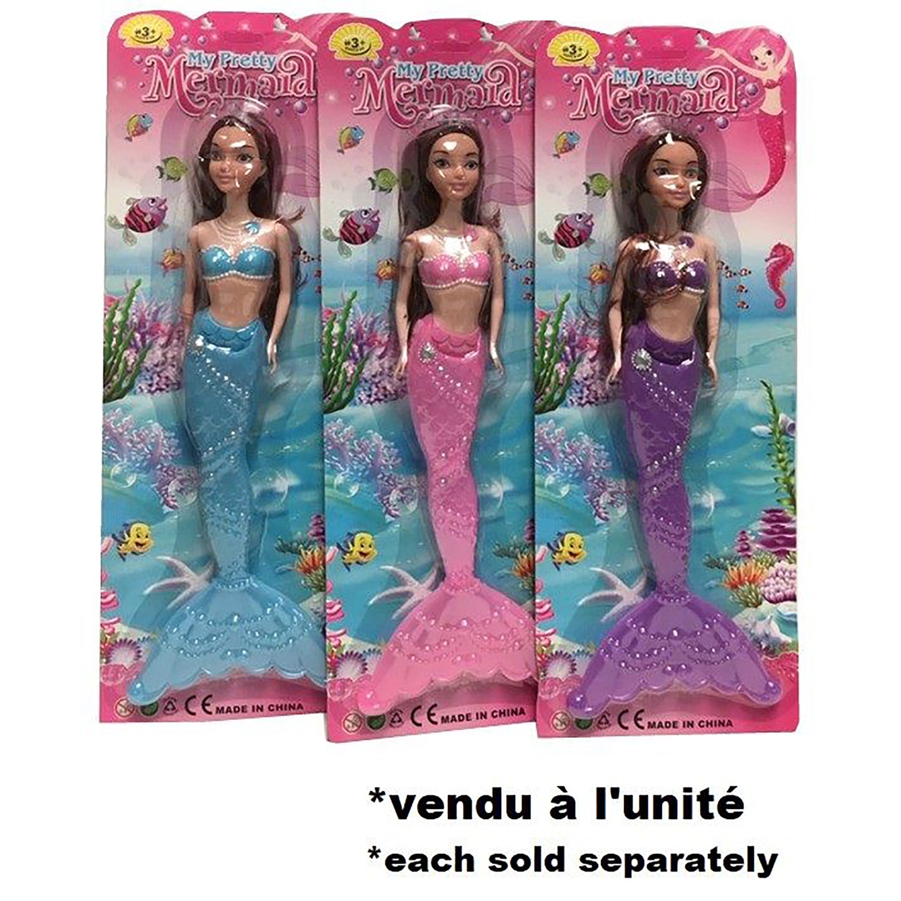 Mermaid with Articulated Tail - Plastic 13.5in 3+