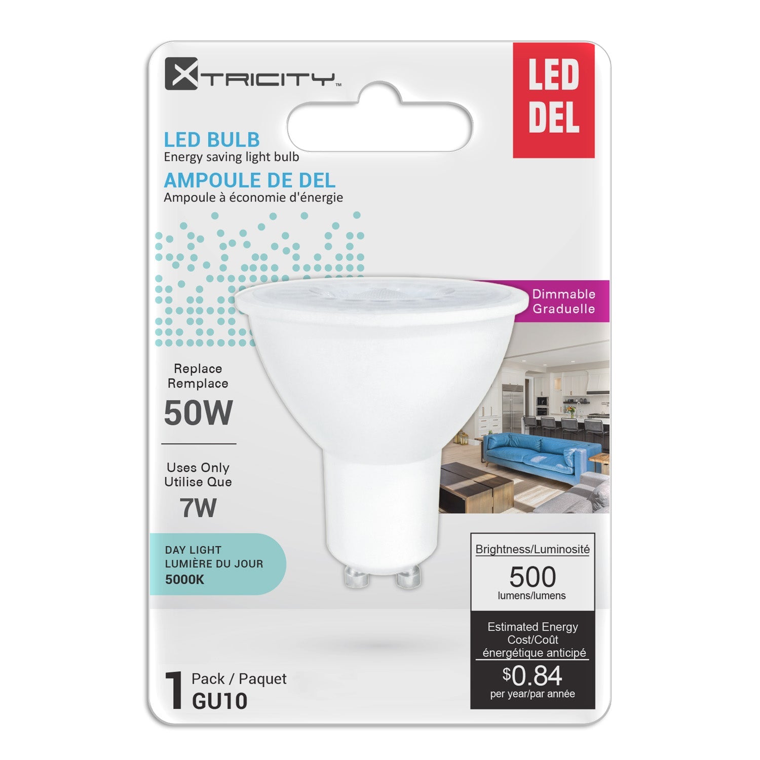 Xtricity GU10 Led Day Light Dimmable 7W Light Bulb GU10 Base 