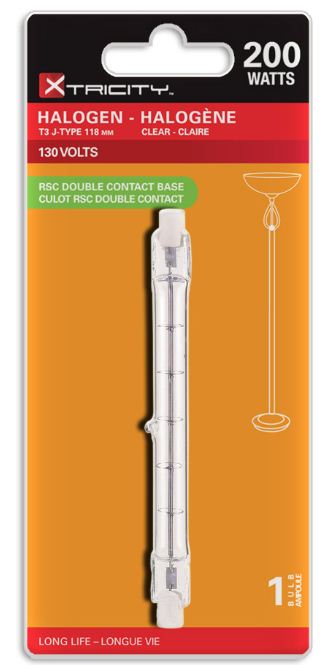 Xtricity T3 J-Type 118mm Halogen Clear 200W Light Bulb RSC Double Contact Base 