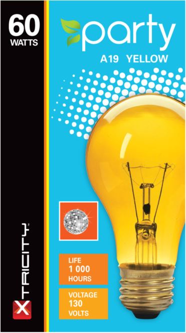 Xtricity A19  60W Yellow Light Bulb E26 Base 