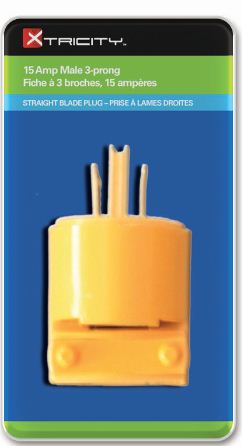 Xtricity 15 Amp Male 3-prong 2.5x1.5in 
