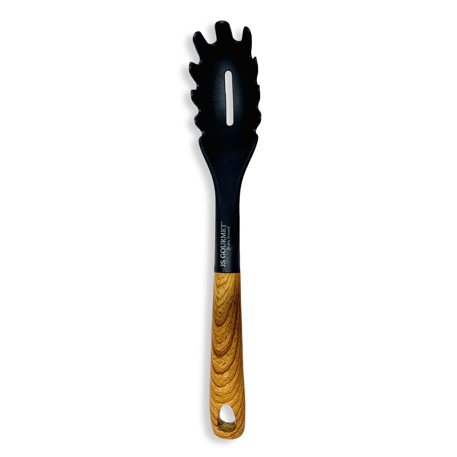 JS Gourmet Ergonomic Wood Handle Pasta Spoon 12.5in