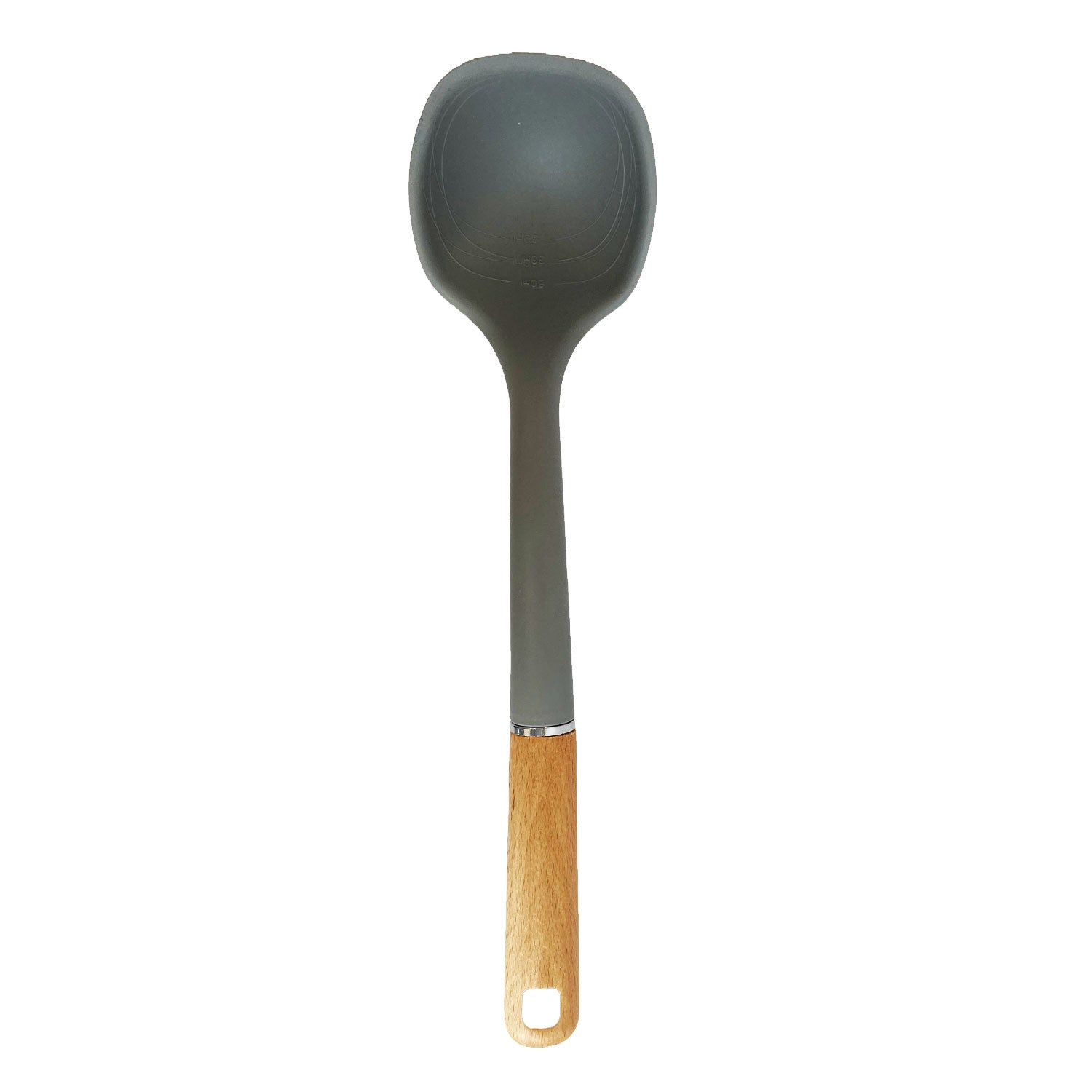 Silicone Ladle with Beechwood Handle. Heat Resistant and Non-stick 13.5in