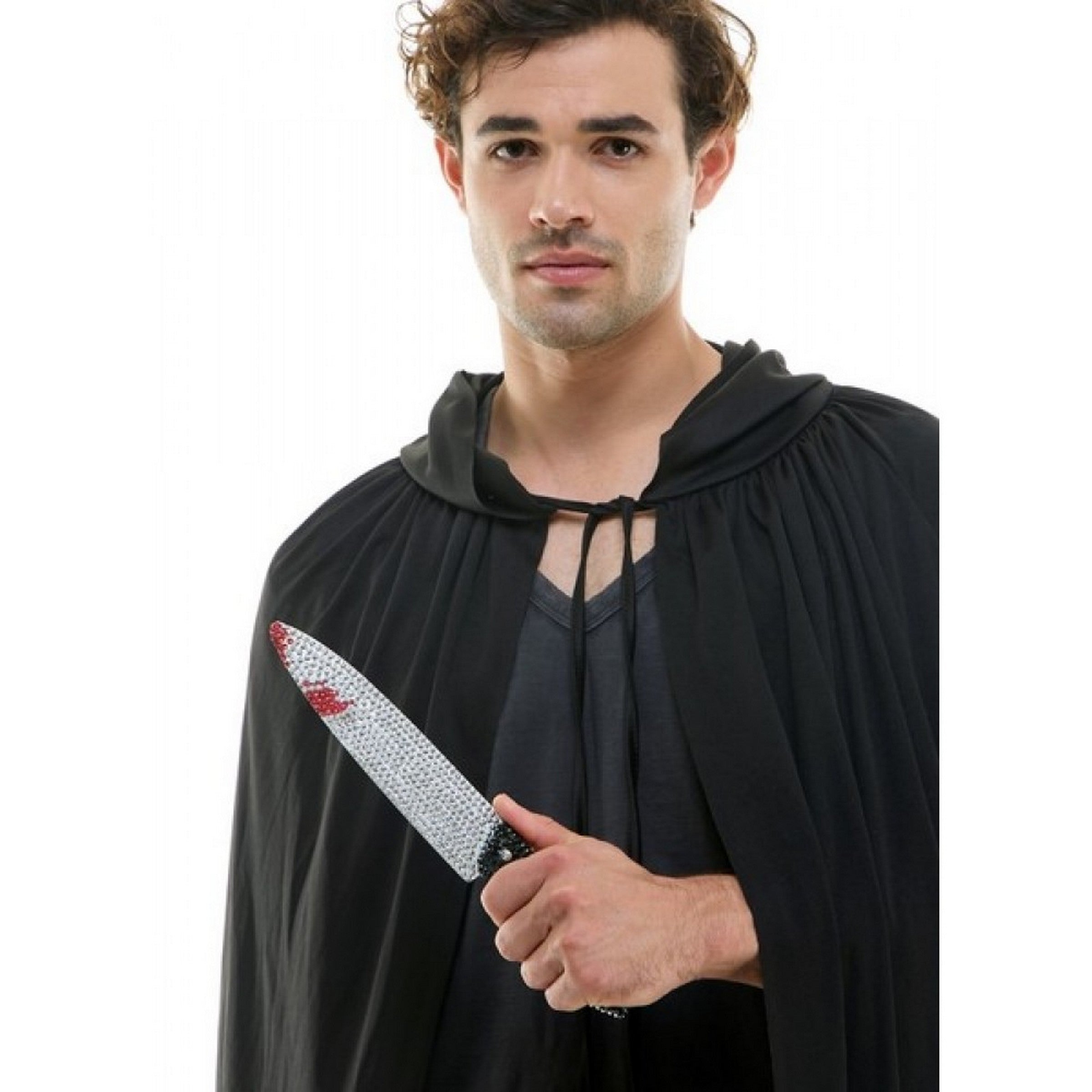 Halloween Bloody Rhinestone Kitchen Knife - Plastic 12in