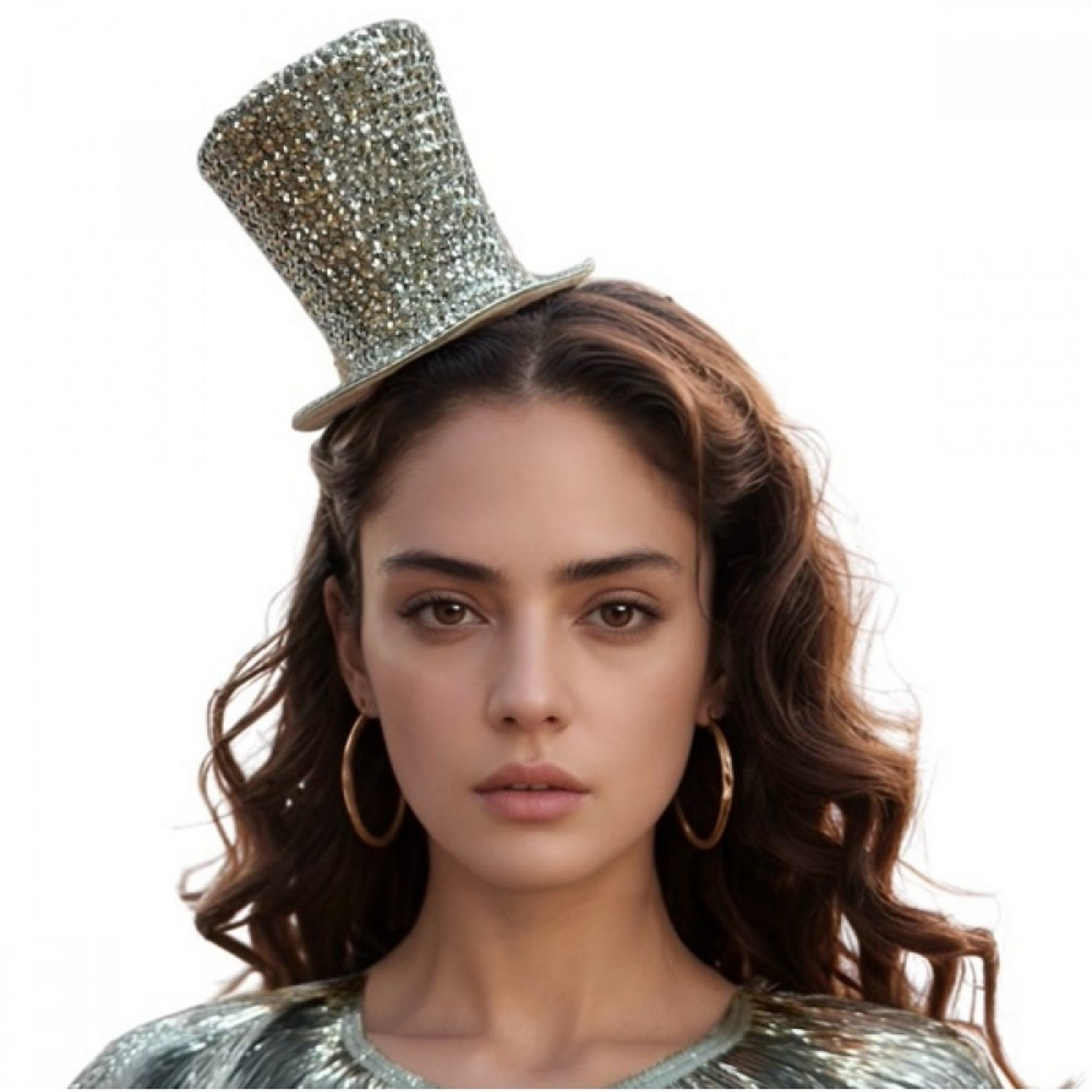 Halloween Mini Silver Rhinestone Hat 
