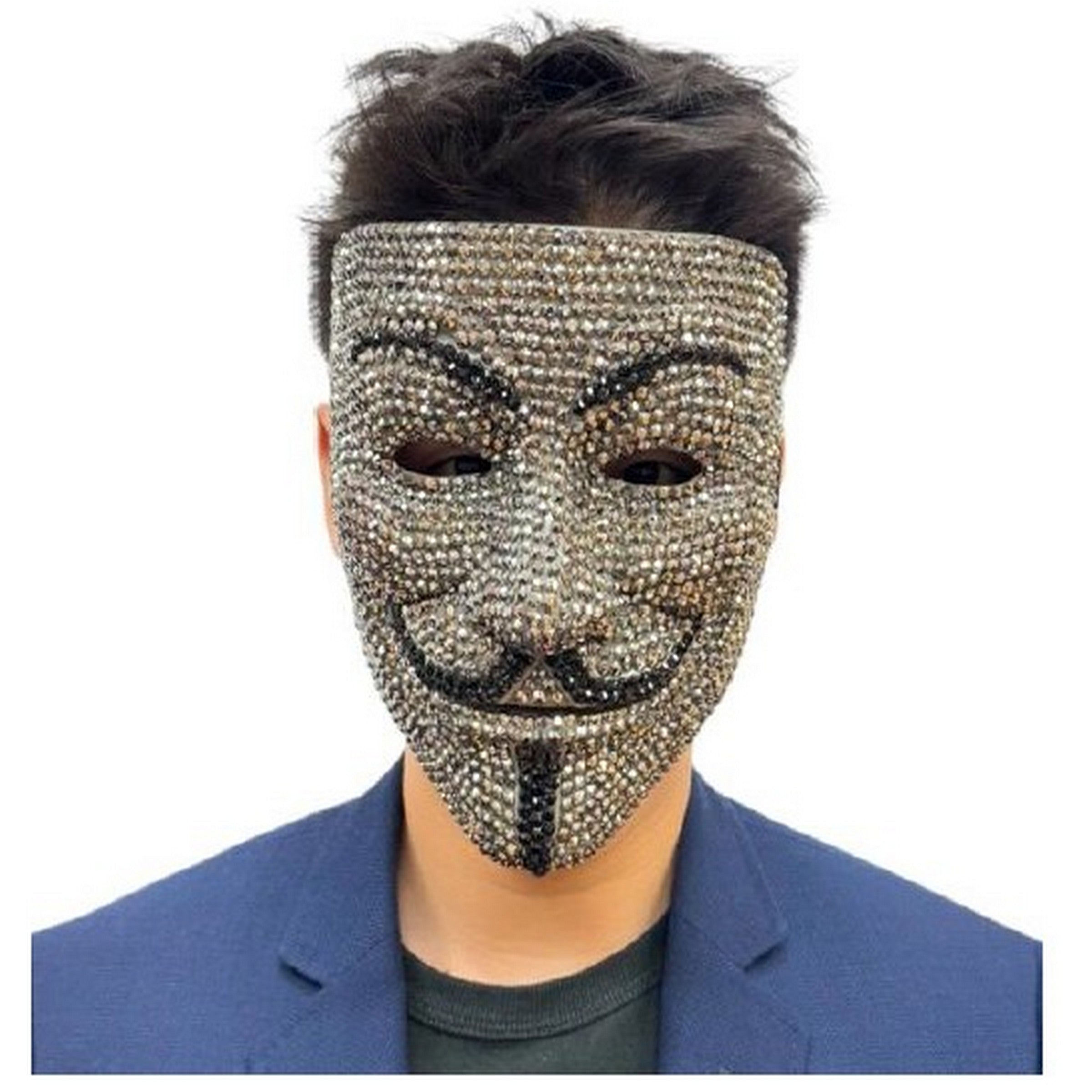 Halloween V for Vendetta Rhinestone Mask