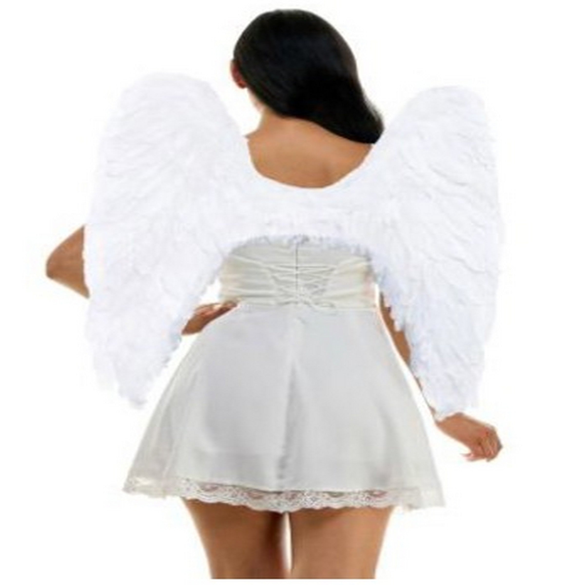 Halloween White Feather Wings - Adult