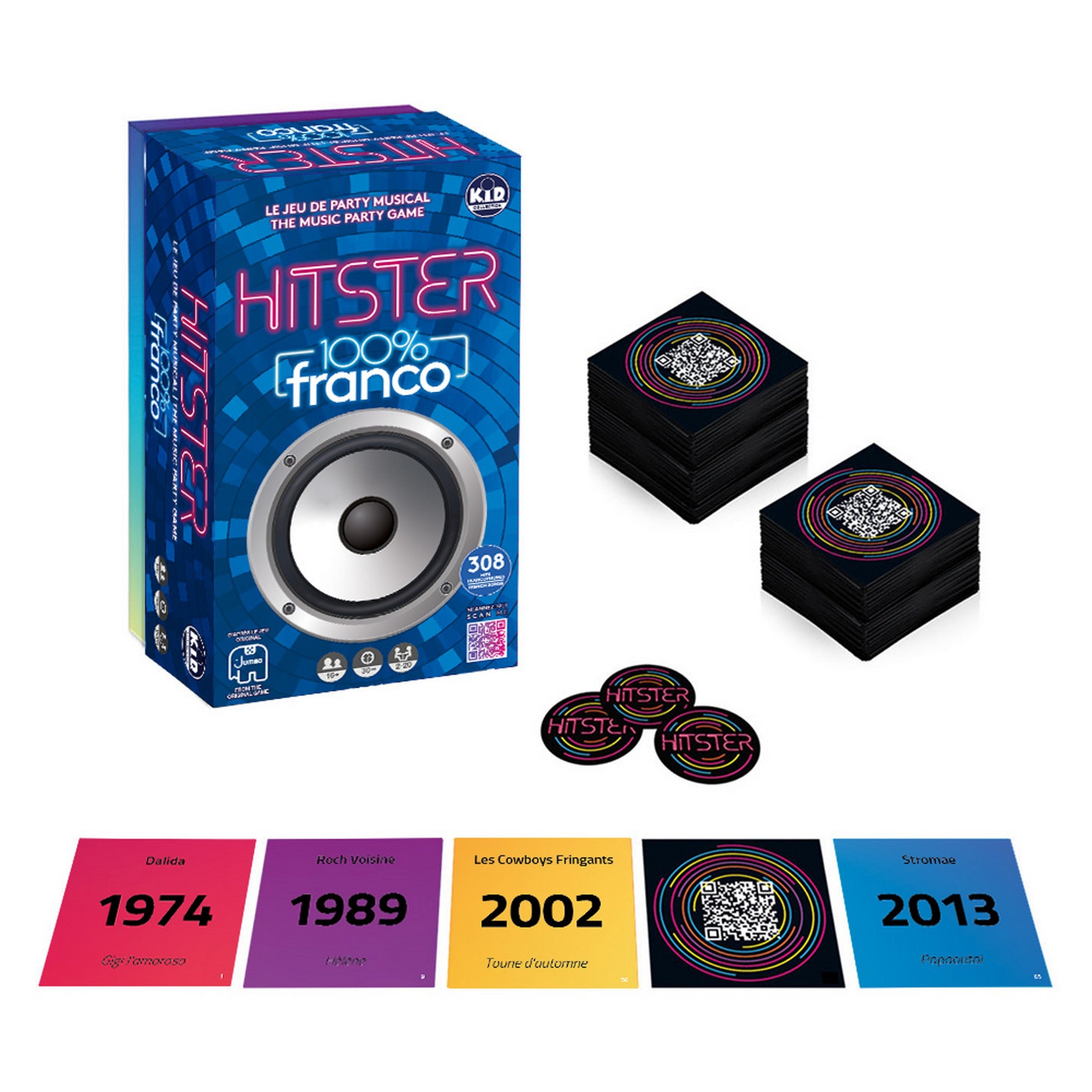 K.I.D. Collection Hitster 100% Franco - Jeu de Party Musical  - Édition Chanson Française 16 Ans +