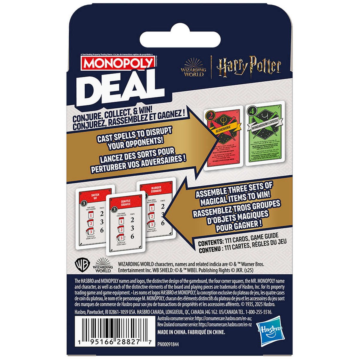 Hasbro Gaming Jeu de Carte Monopoly Harry Potter - Version Anglaise 8 Ans+
