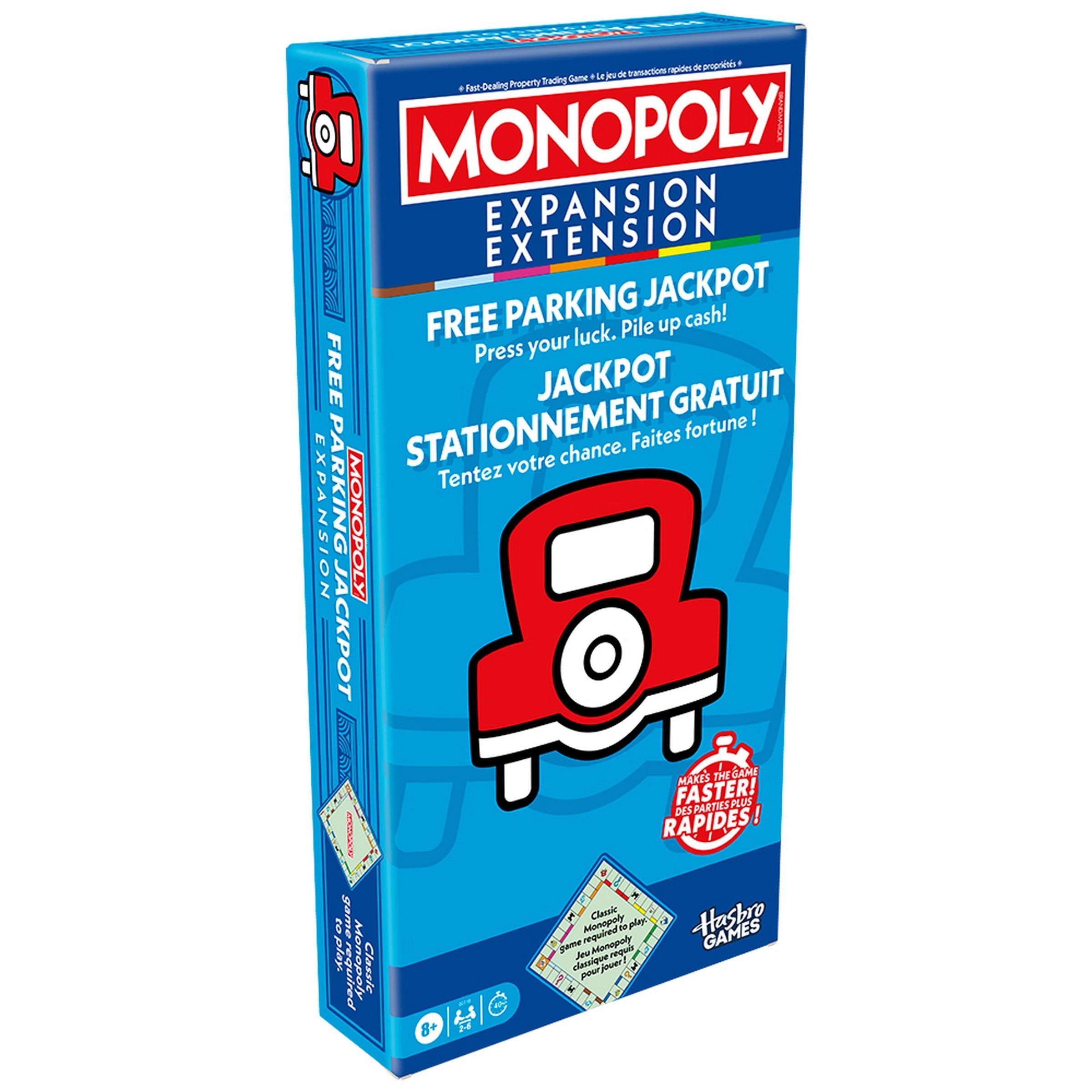 Hasbro Gaming Expansion Free Parking Jackpot Monopoly - Bilingual - Boardgame not included  Age 8+