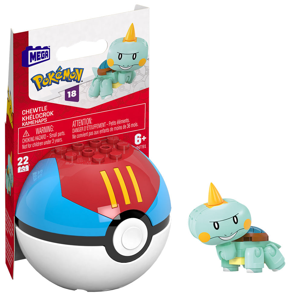 Mega Pokemon Generation Poke Ball Building Blocks Age 6+ 2.5in dia. VRT