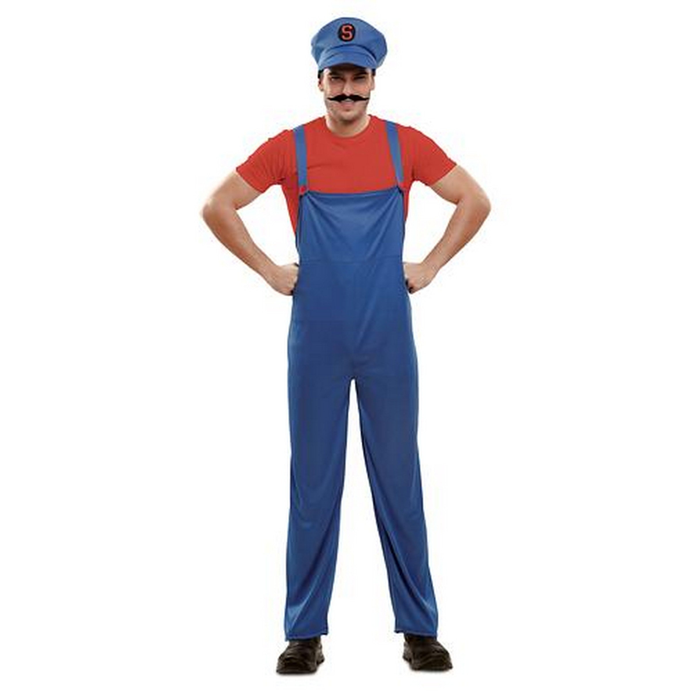 Halloween Red Super Plumber Costume - Men M-L