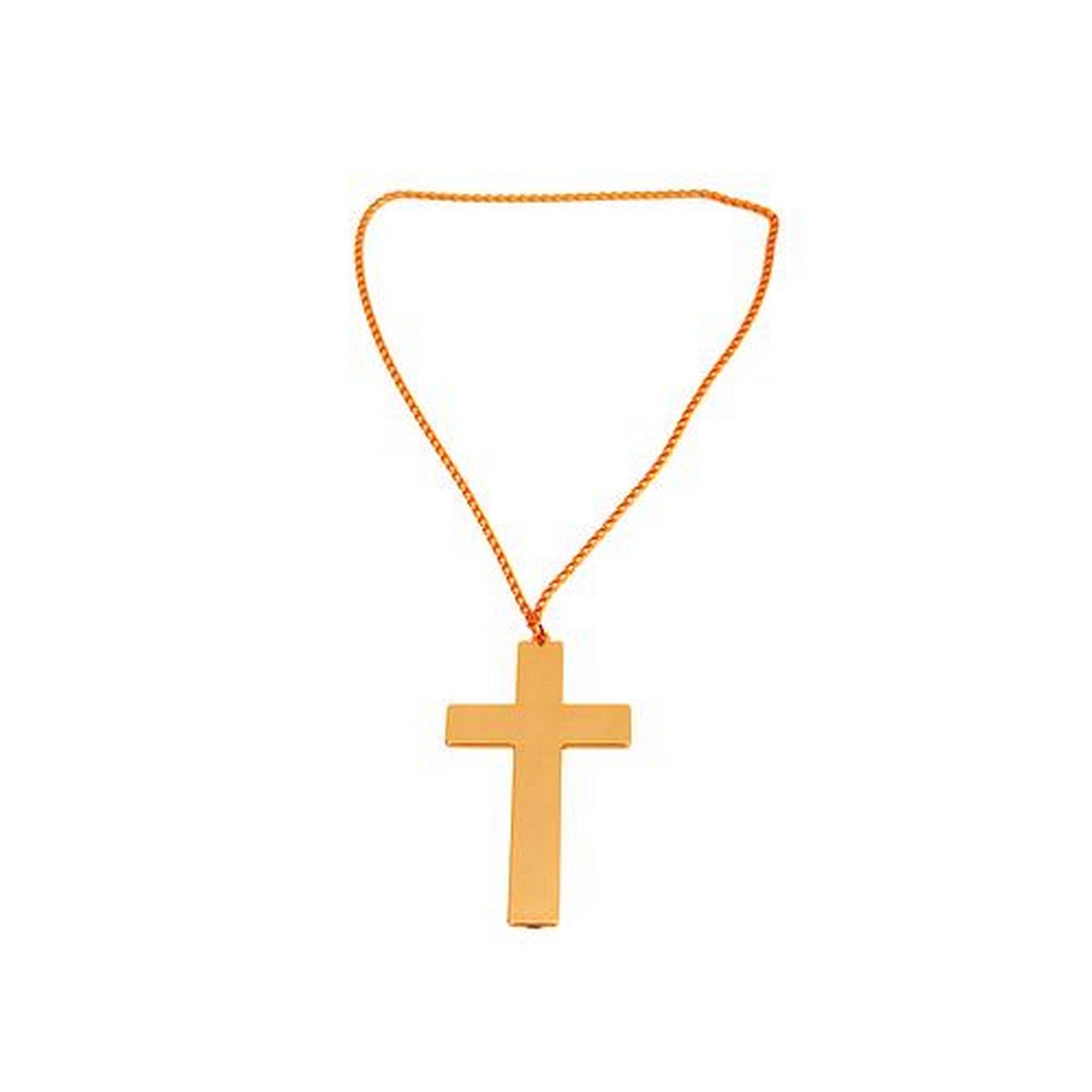 Halloween Golden Crucifix with Chain 3.9x2.3in 