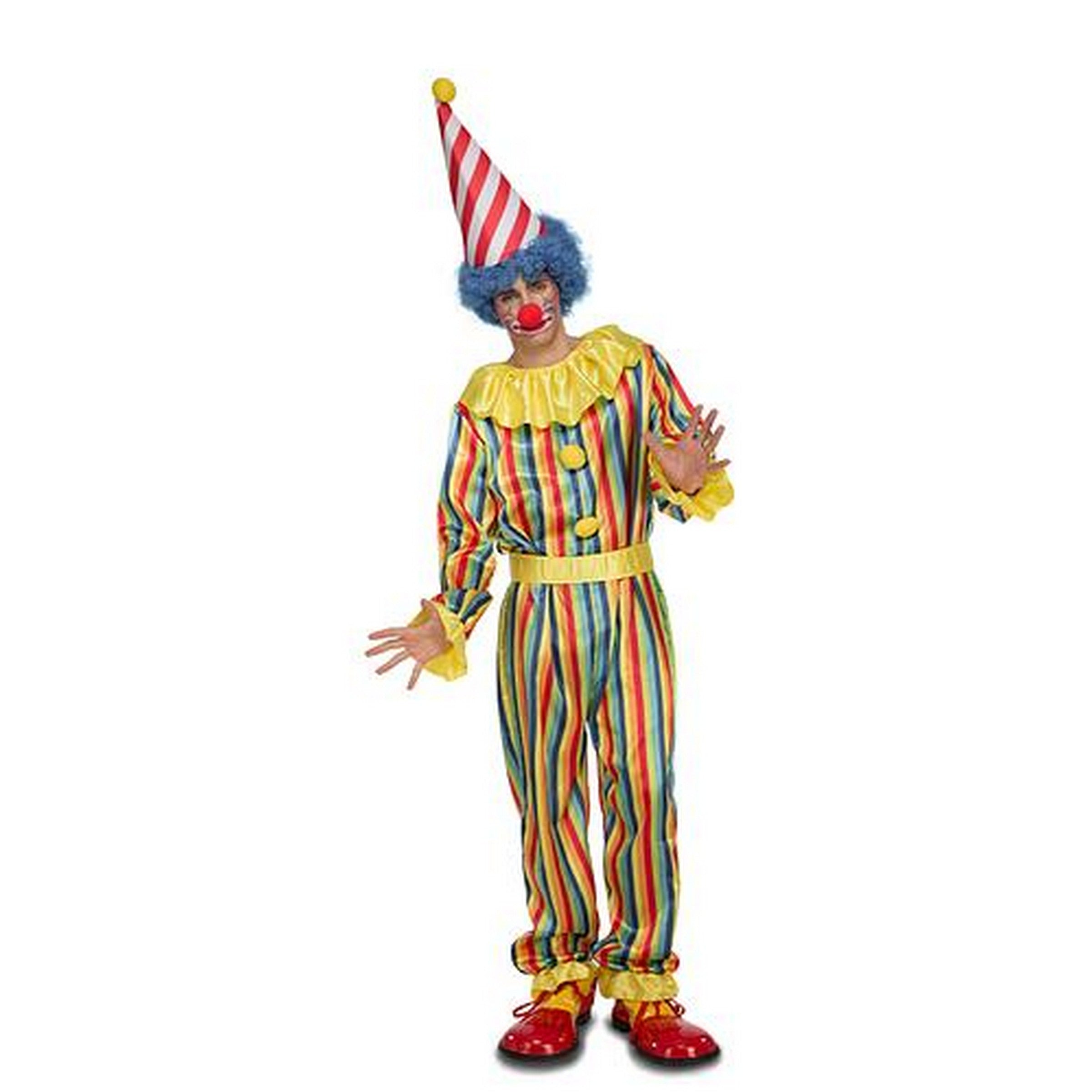 Halloween Striped Clown Costume - Adult M-L
