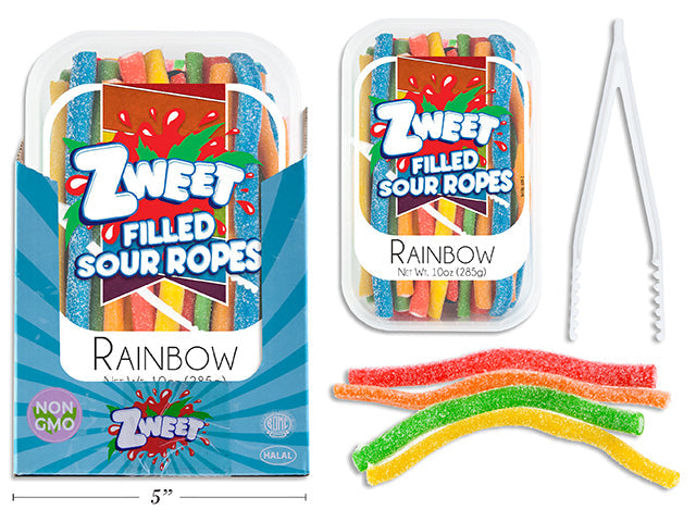 Zweet Filled Sour Ropes - Rainbow 10oz (285g) 