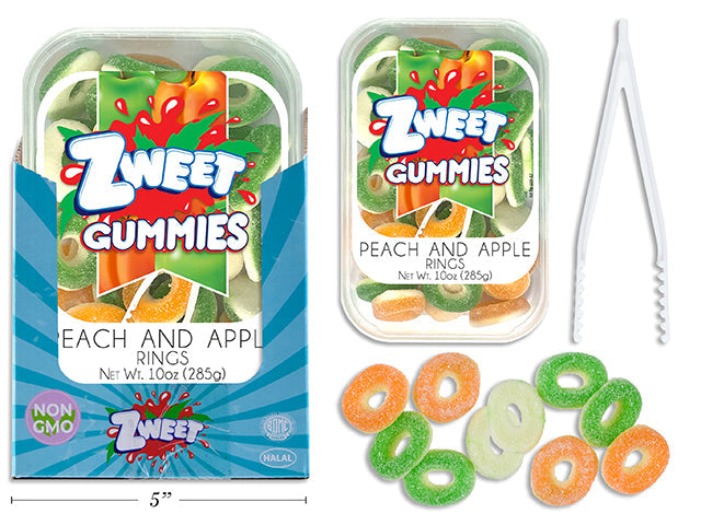 Zweet Gummies - Peach and Apple Rings 10oz (285g) 