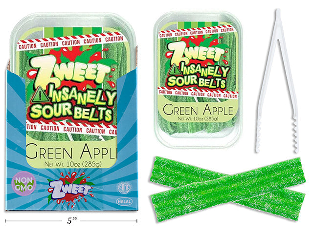 Zweet Insanely Sour Belts - Green Apple 10oz (285g)