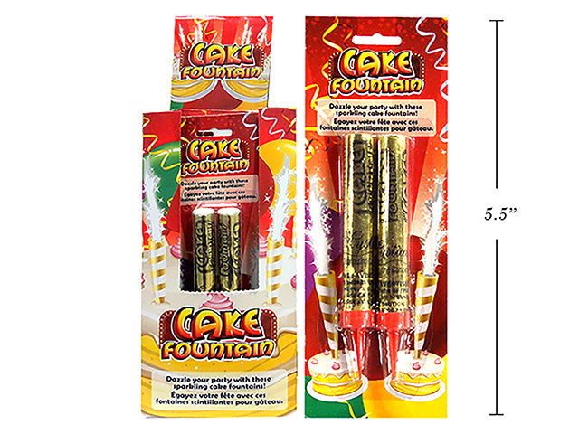 2 Cake Fountains for Fireworks Effect on your Cake 5in - Outside use only