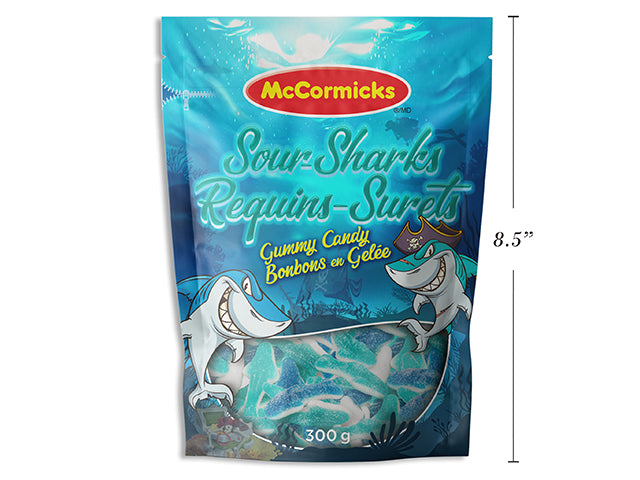 McCormicks Gummy Candy Sour-Sharks 300g