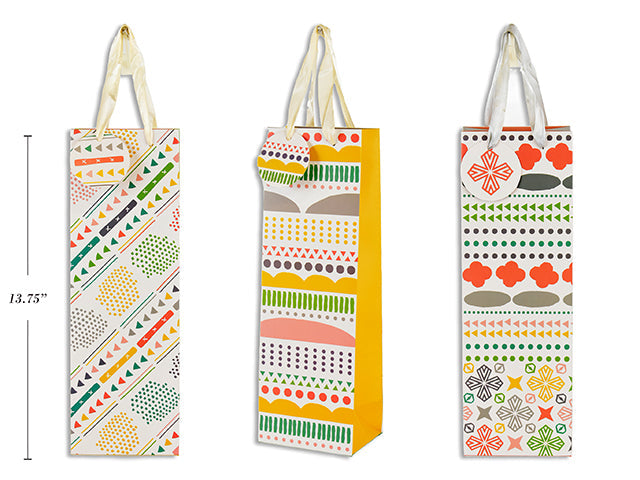 Paper Bottle Gift Bag 13.5x4.8x3.9in VRT