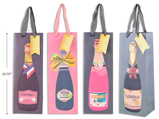 Paper Bottle Gift Bag 13.5x4.8x3.9in VRT