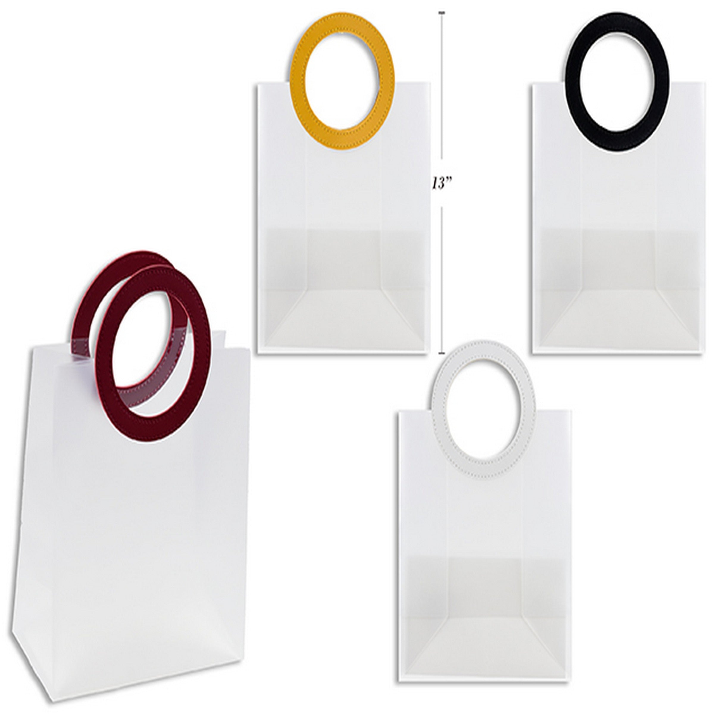 Gift Bag with Round Leatherette Handle 9W x 13.4H x 5.1D in  VRT