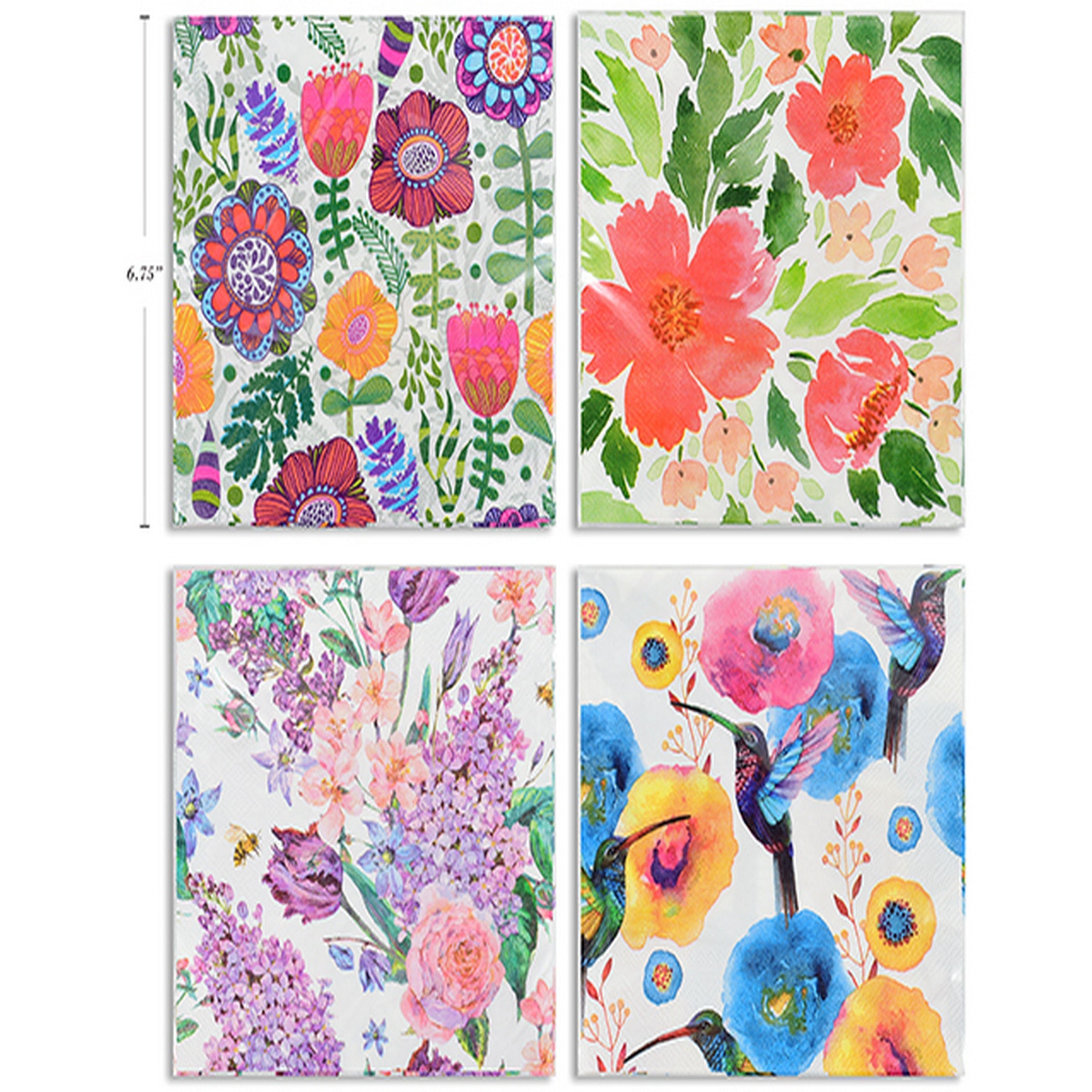 20 Printed Luncheon Napkins - 3 Ply Summer Bliss Serie 13x13in VRT 