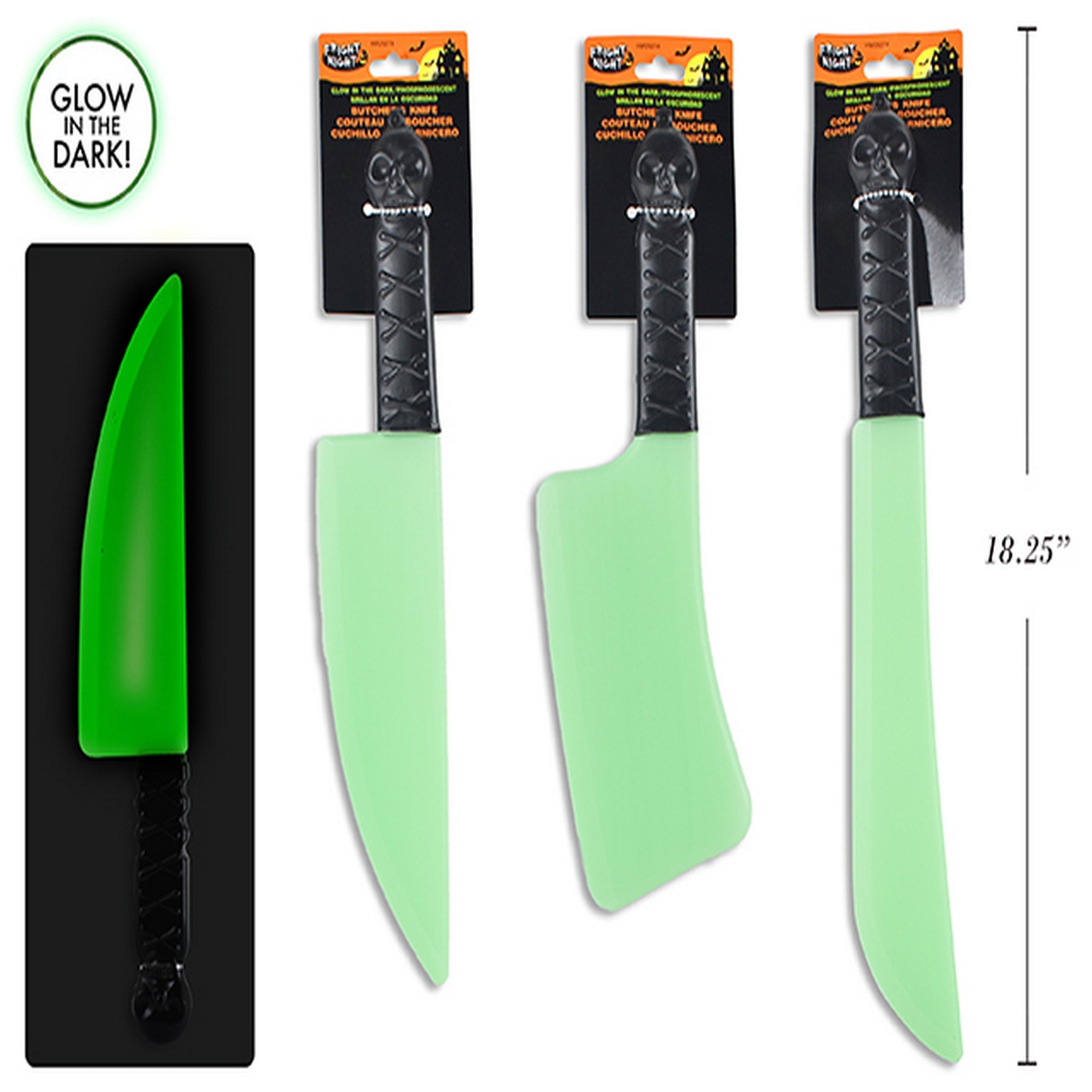 Halloween Glow in the Dark Knife Cleaver 13in - Bullnose 15.6in - Chef 14.5in  VRT 