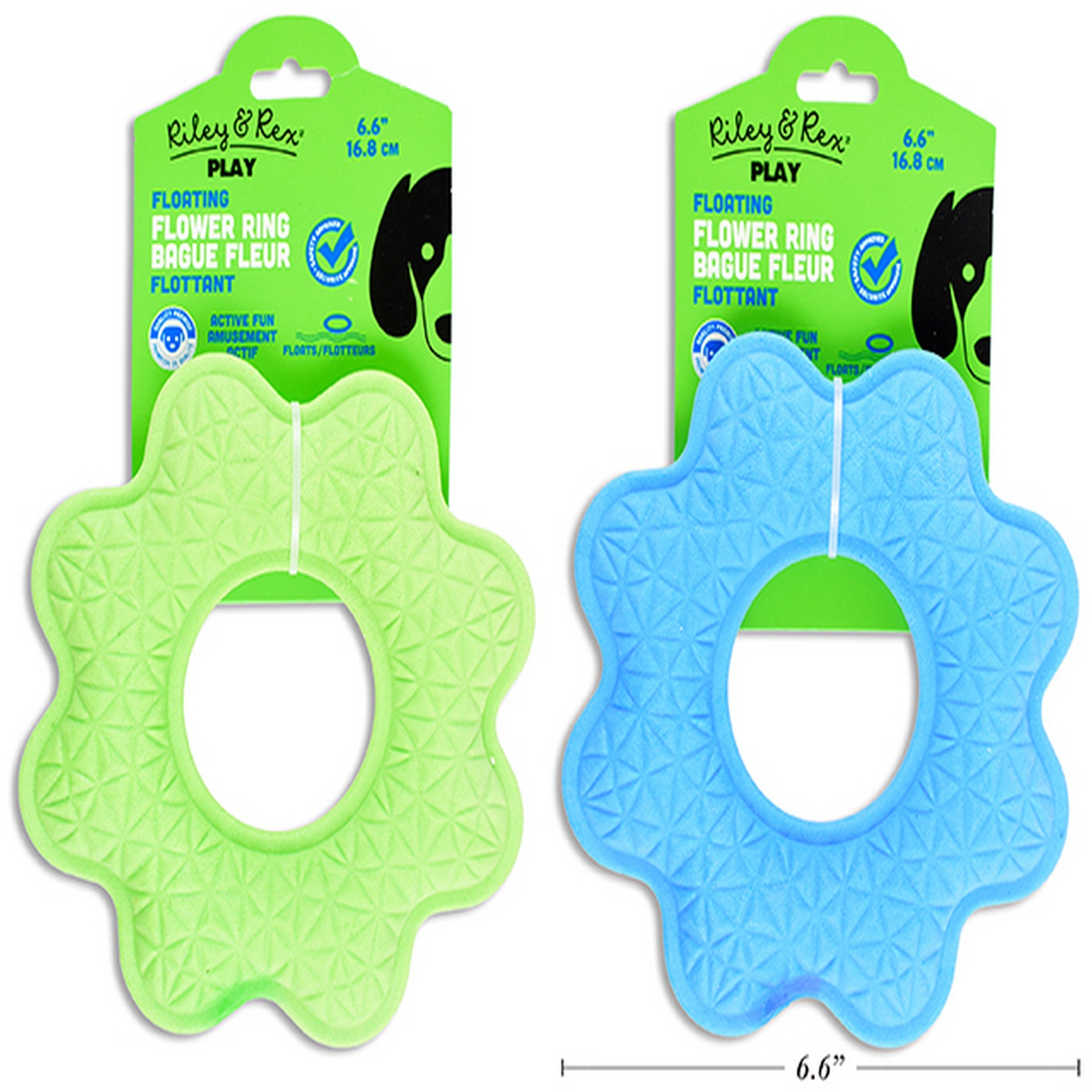 Riley & Rex Play Foam TPR Floating Flower Ring Dog Toy 6.6in VRT 