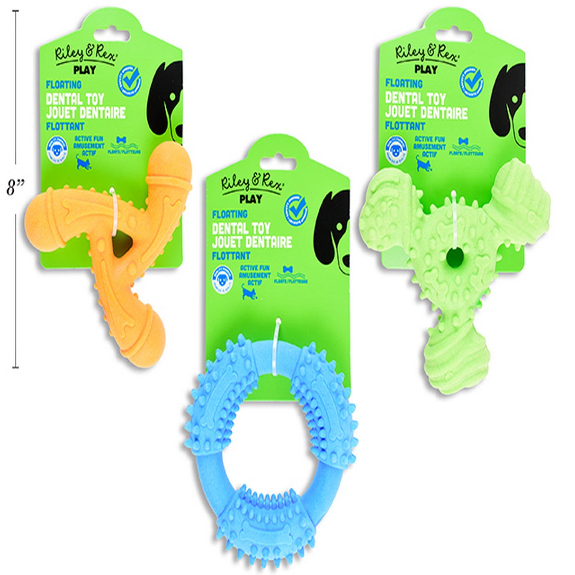 Riley & Rex Play Foam TPR Floating Dental Dog Toy 4.5in - 5in VRT 