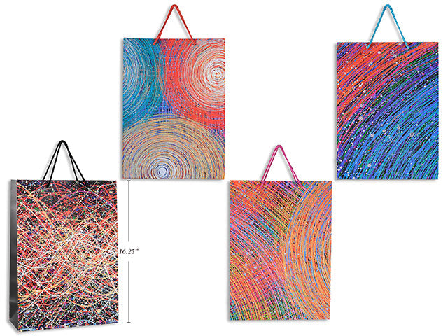 Paper Gift Bag with Glitter 16.3x11.8x4.7in VRT 
