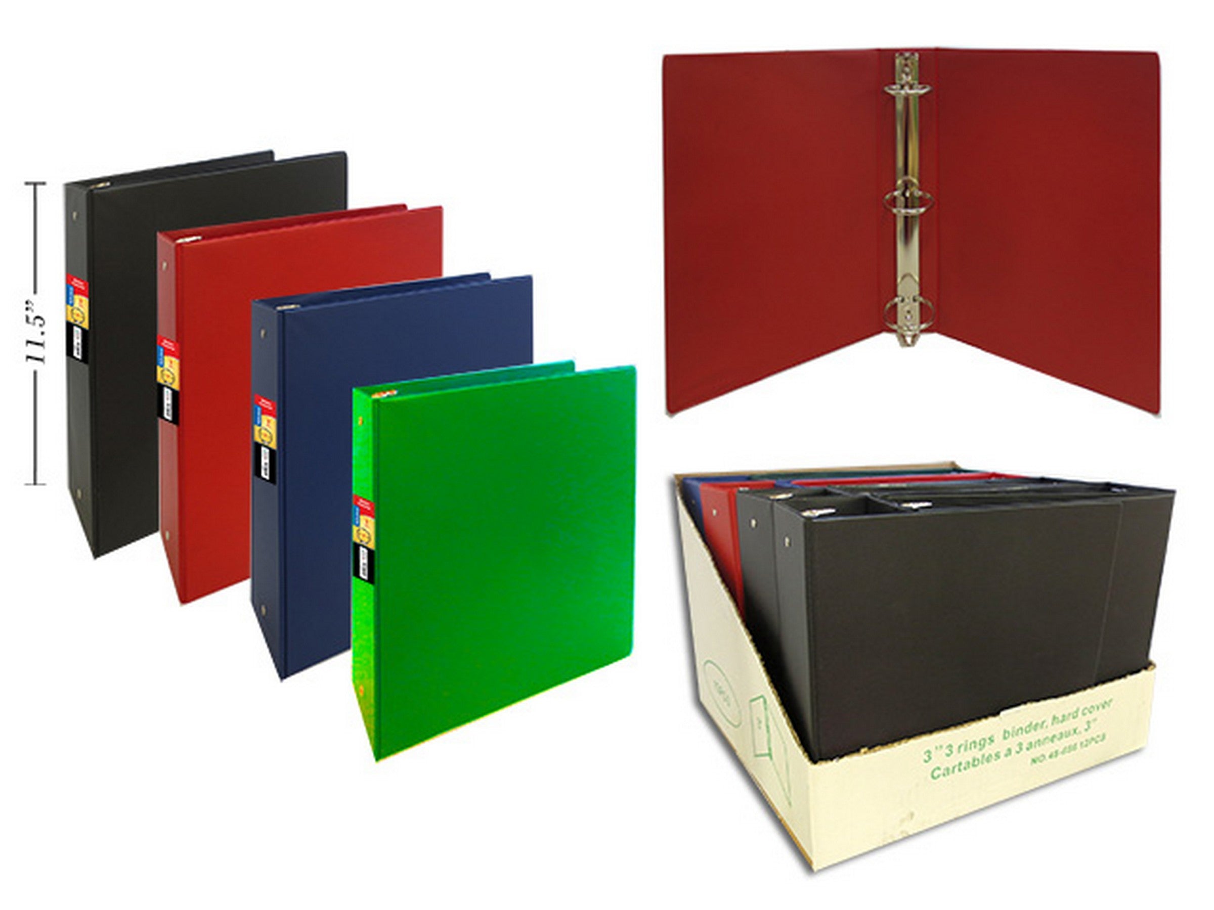 Selectum 3in Hard Cover Vinyl Binder with Pockets  VRT 