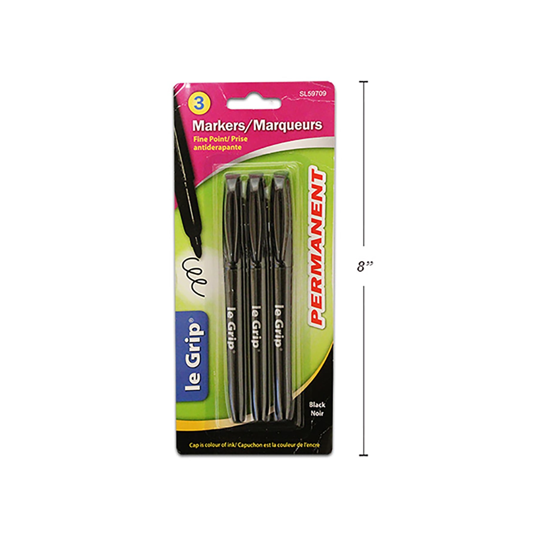 Le Grip 3 Permament Markers Bullet Point Black