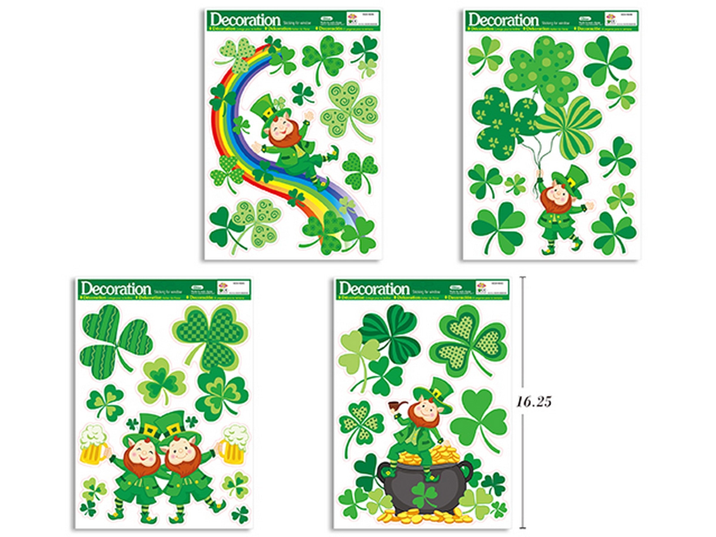 St-Patrick Window Clings 11.3x16.1in VRT