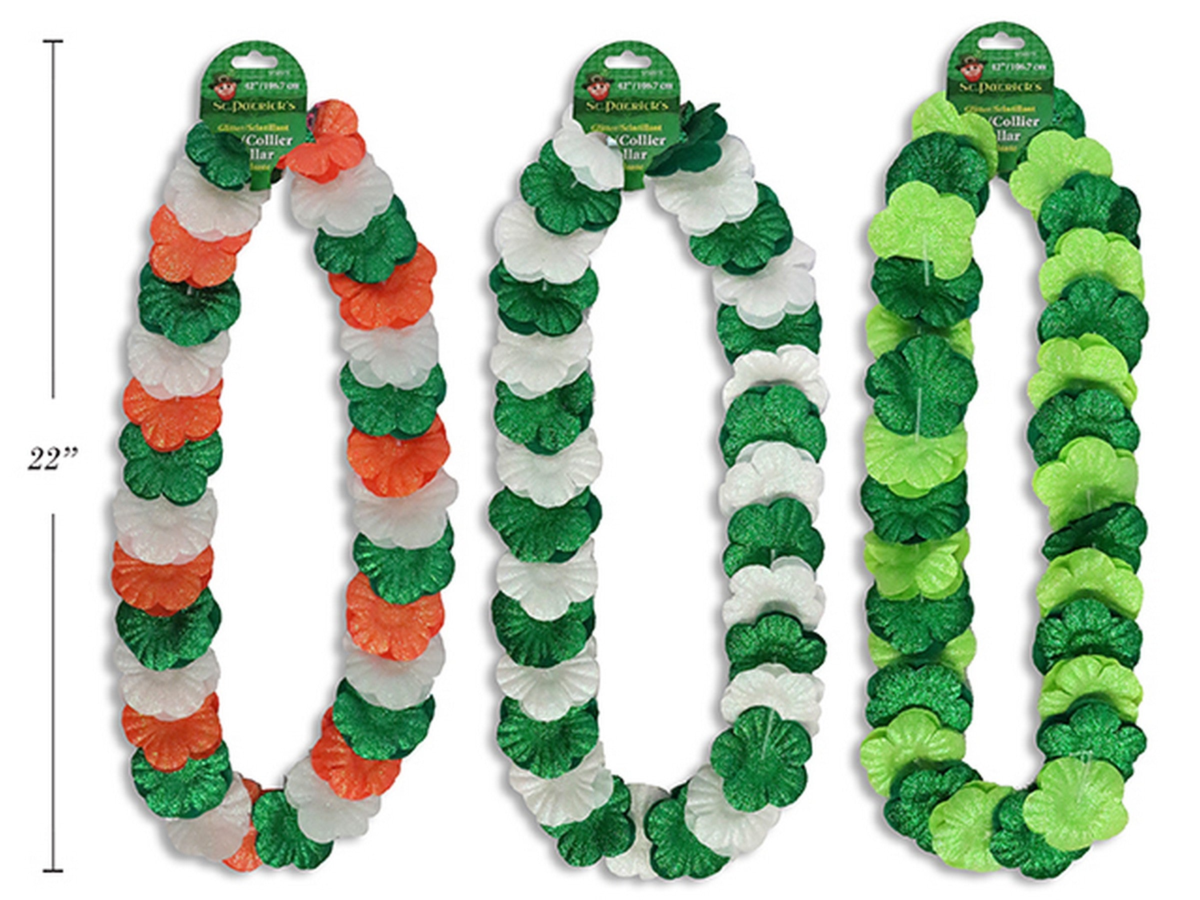 St-Patrick Glitter Hibiscus Leis 42in VRT 