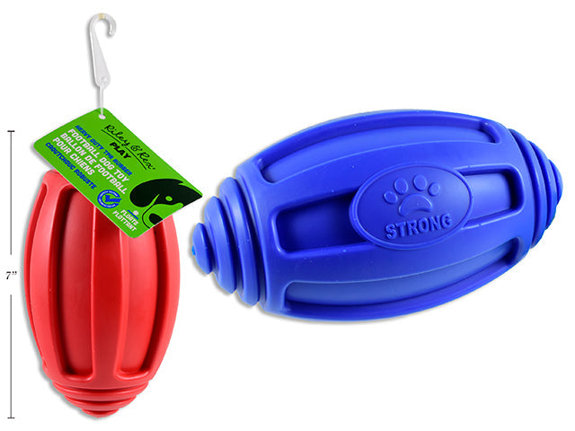 Riley & Rex Play Dog Toy - Floating Rubber Football 7x4in VRT