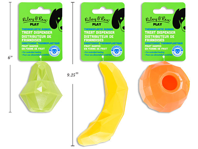 Riley & Rex Play Fruit Shaped Dog Treat Dispenser 4in - 5.75in VRT 