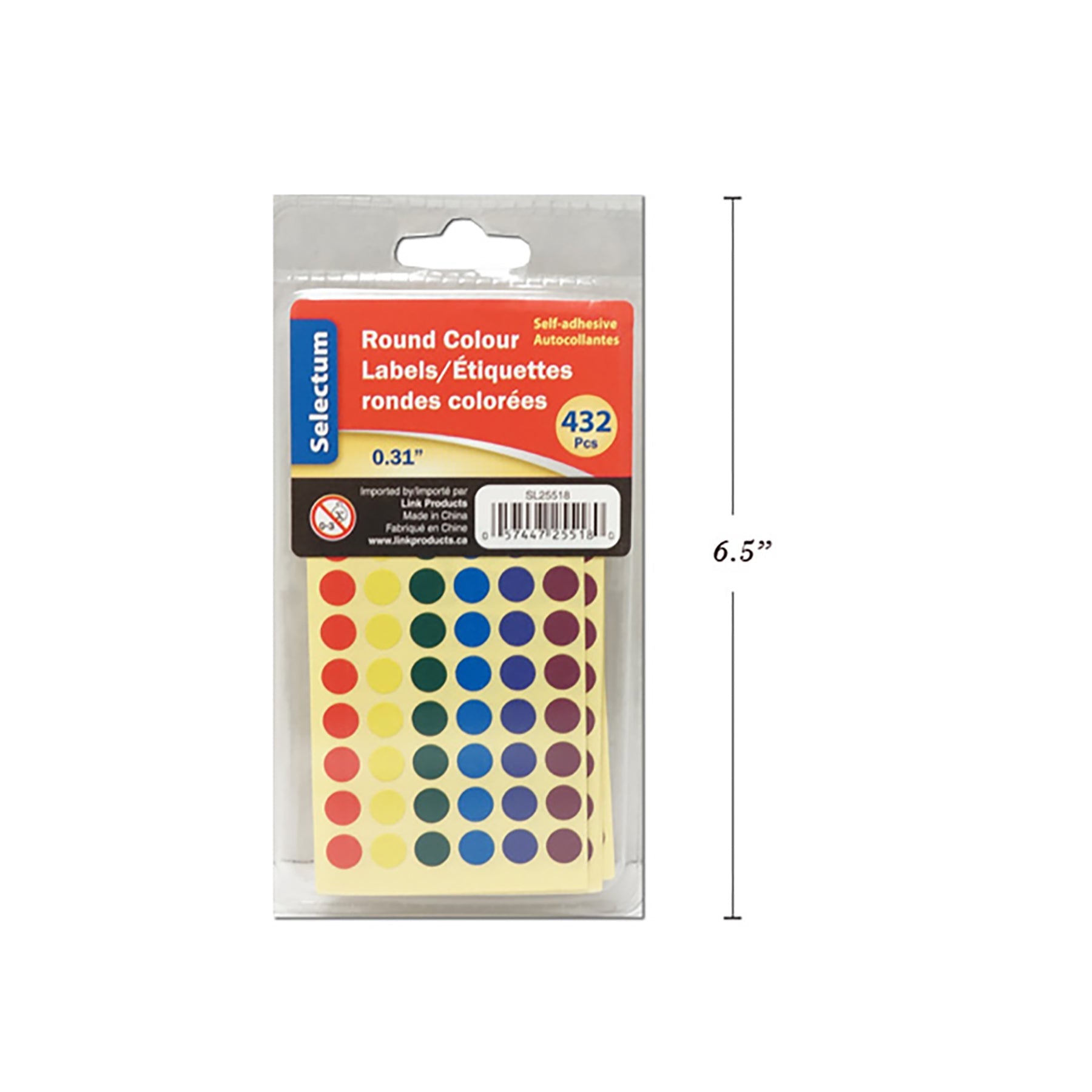 Selectum 432 Labels Round Color 0.31in each
