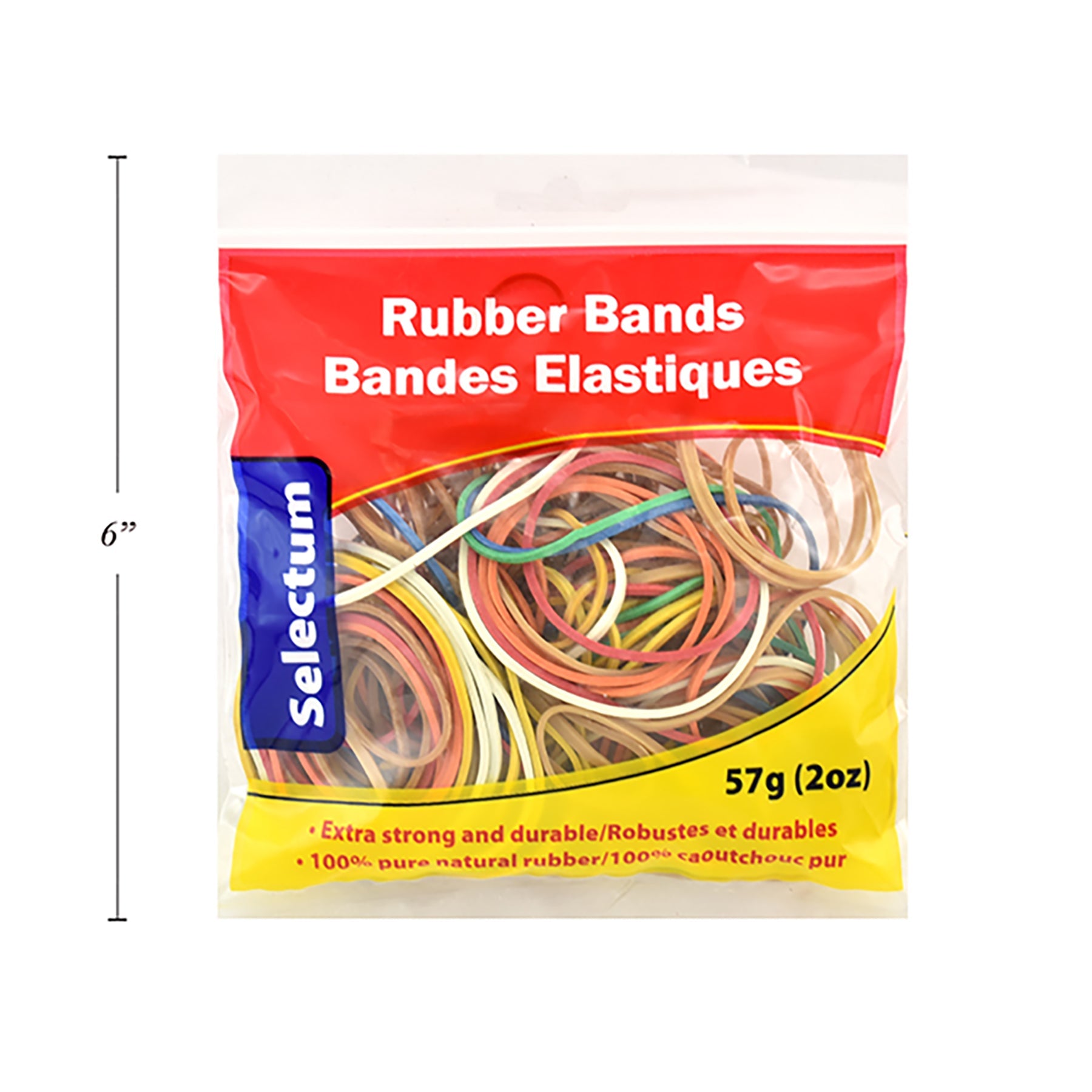 Selectum Rubber Bands Assorted Size and Color 2oz