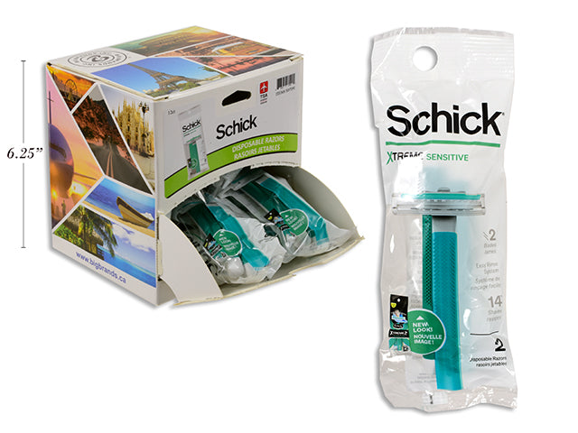 Schick 2 Men's Razors - Sensitive - Travel Size 