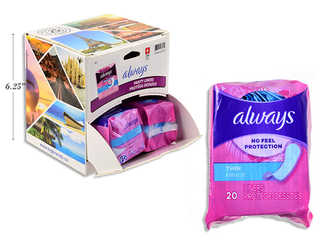 Always 20 Thin Panty Liners - Travel Size 