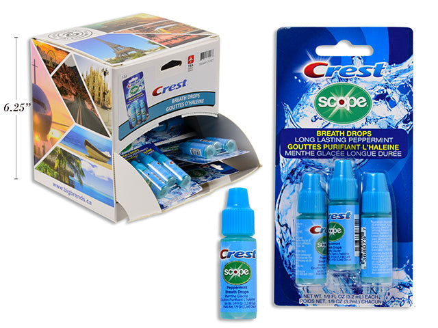 Crest Scope 3pcs Peppermint Breath Drops - Travel Size 0.19oz 