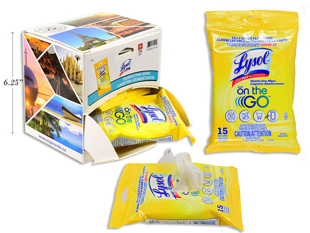Lysol 15 Disinfecting Wipes Citrus - Travel Size 