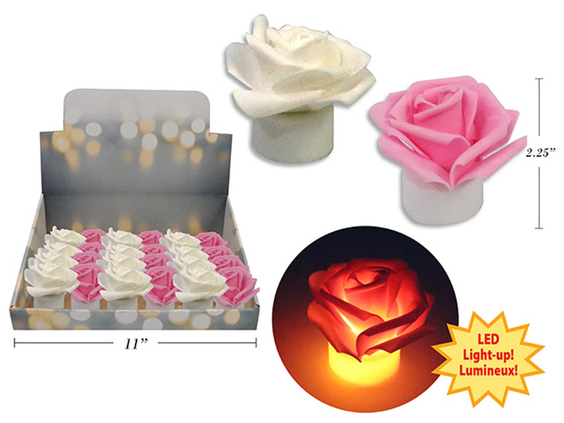 Valentine's Day Led Eva Foam Rose Decorative Tealight 2.25x3in VRT 
