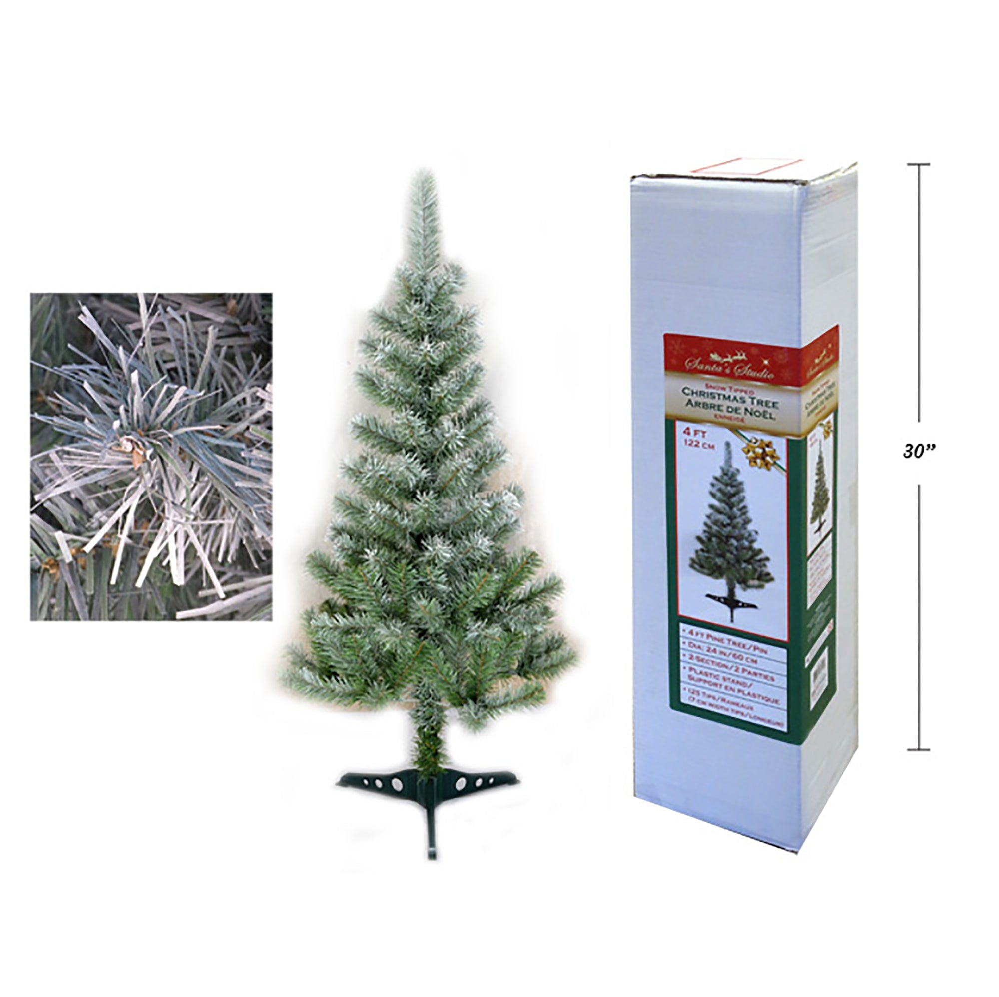 Christmas Snow Tipped PVC Tree 125 Tips x 7.5in Large 48in