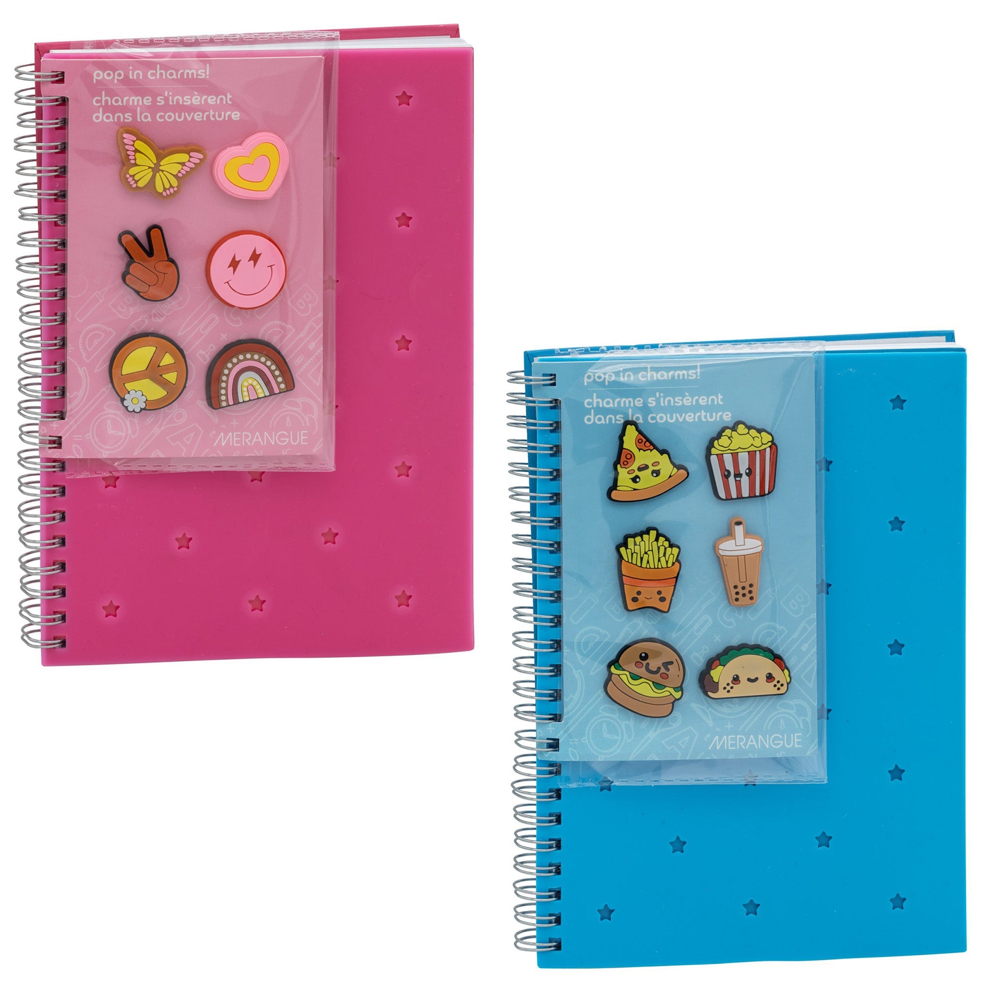 Merangue Silicone Cover Notebook with 6 Charms - 160 Ruled Pages 8.25x6.25in VRT