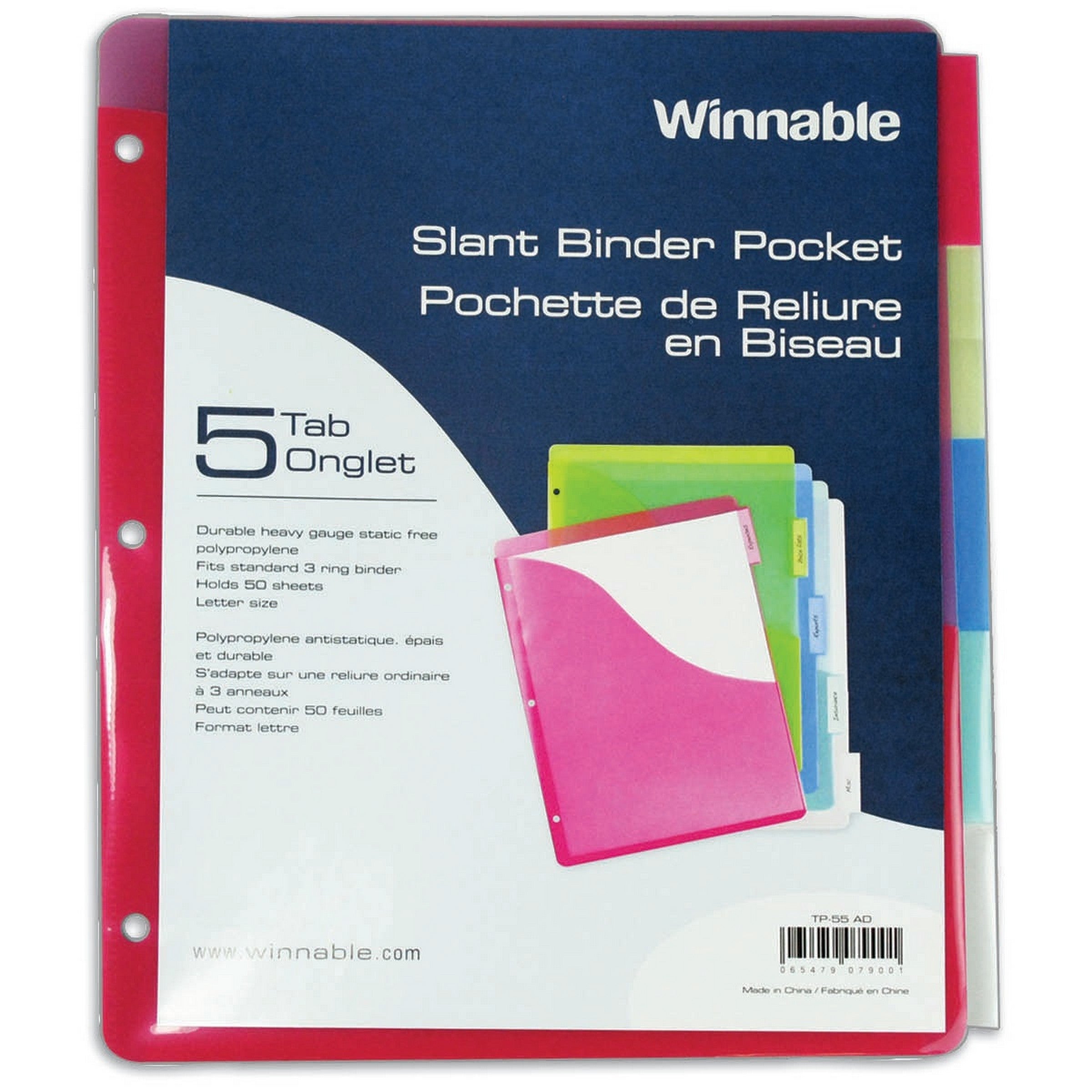 Merangue 5 Slant Binder Pockets with Tab - Letter Size